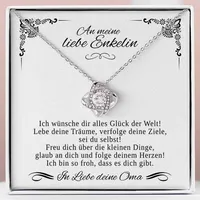 An meine bezaubernde Enkelin - Halskette und Anhänger plattiert mit 14 Karat Weißgold mit Zirkonia-Kristallen - NATALIE