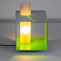 Design Tischleuchte in Grün-Weiß Dimmbar