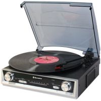 ROADSTAR TTR-8634 Gramofon z napędem paskowym czarno-srebrny