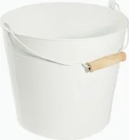 Zinkeimer mit Holzgriff / 5 Liter / weiß