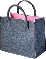 Kobolo Filztasche Shopper Einkaufstasche Filz Freizeittasche Shopper Bag rosa - Tragetasche Filzkorb Tasche Geschenkkorb Einkaufskorb Faltbar Einkauf