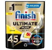 Finish Ultimate Plus All in 1 Lemon Kapsuľky 45ks - Účinné Tablety, Perfektné Čistenie s Intenzívní Vůní Citrónu.