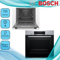 Bosch Serie 6, Einbau-Backofen mit Dampfunterstützung, 60 x 60 cm, Edelstahl HRG5785S6, 71 Liter