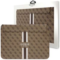 Guess PU 4G Printed Stripes Computer Sleeve 16" hnědý