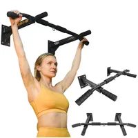 TREX SPORT Klimmzugstange zur Wandmontage TX-030PB| 6 rutschfeste Griffe, Öse für Boxsack | Pull Up Bar für zuhause bis 250 kg