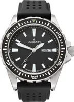 Dugena Herren-Armbanduhr Divers Friend, Quarz, Edelstahlgehäuse Silikonarmband 20 bar