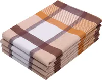 4er Set Geschirrtücher Baumwolle, 50x70 cm, braun-kariert