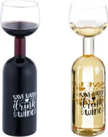 relaxdays Weinflasche mit Glas 750 ml