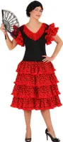 O9297-40 rot-schwarz Damen Spanierin Flamencokleid Gr.40