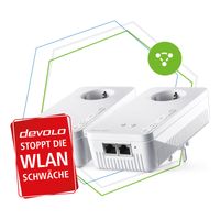 Devolo Mesh WLAN 2 Starter Kit Weiss Magic, Stromnetzadapter, extern, Android