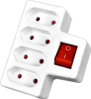 schaltbarer Steckdosenadapter "4-fach Euro"
