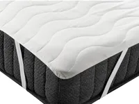 BELIANI Matratzentopper Weiß Mikrofaser 90 x 200 cm Wasserdicht mit Gummizug an den Ecken Versteppt Matratzenschutz Auflage für Einzelbett