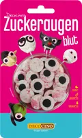 DECOCINO Essbare gruselige Zuckeraugen mit Blut 25g