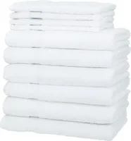 Betz 10-tlg. Handtuch-Set PALERMO 100%Baumwolle 6 Handtücher 4 Waschhandschuhe Farbe weiß