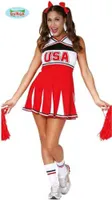 Cheerleader Damenkleid Kostüm Fasching, Größe: 38 - 40 (M) Farbe: Rot