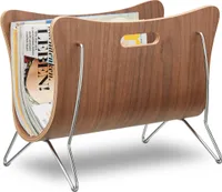 relaxdays Zeitungsständer 10021238_0 braun Holz, DIN A4 quer