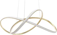 BELIANI Hängelampe LED Gold Aluminium 120 cm Pendelleuchte geschwungene Form für Wohnzimmer für Salon für Essszimmer