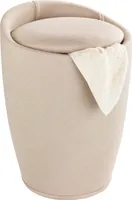 WENKO Hocker Mod. Candy Beige Leinenoptik, mit Wäschesack, mit abnehmbarem Wäschesammler