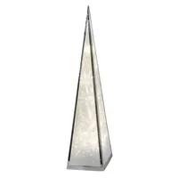 Formano beleuchtbare Deko-Pyramide mit 12 LEDs, 45 cm, mit Drehmotor und Adapter, 1 Stück, aus Metall Silber