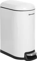 SONGMICS Mülleimer, Kosmetikeimer aus Stahl, 10 Liter, schmaler Treteimer mit Inneneimer, Softclose, Abfalleimer für die Nische, weiß LTB10WT