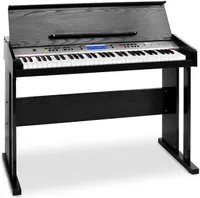 Schubert Carnegy-61 - Keyboard, E-Piano, 61 Tasten, 100 Rhythmen, 136 Instrumente, 8 Demosongs, Aufnahme-Funktion, Lernfunktion, Stereo-Lautsprecher, Kopfhörer-Ausgang, Doppelfunktion, schwarz