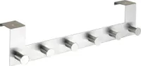 WENKO Tür Garderobe Edelstahl CELANO 6 Haken Aufhängen Kleider Handtuch Halter