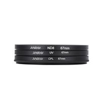 Andoer? 67mm UV + CPL + ND8 Circular Filtersatz Circular Polarizer Filter ND8 Graufilter mit Beutel fuer Nikon Canon Pentax Sony DSLR-Kamera