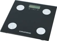 Grundig Waage Personenwaage Digital mit Körperanalyse: Fett und Muskelmasse - Speicher 12 Personen - Max 180 Kg - Glas - Schwarz