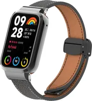 INF Kožený řemínek pro Xiaomi Band 8 Pro Černá