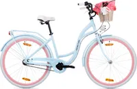 Goetze Style 28 | 18 Zoll ALU City Bike Damen Fahrrad, 3-Gang Nabenschaltung mit Rücktritt, Korb inkl.