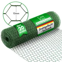 Drahtzaun Grüne Ummantelung Kaninchendraht Maschenweite: 13 mm Höhe: 50 cm Länge: 10 m