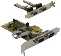DeLOCK 4 x serial PCI Express card, PCIe, Silber, 0,2304 Mbit/s, Kabelgebunden, Windows 2000/XP/XP-64/Vista, Linux, MAC