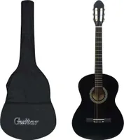 12-dielna klasická gitarová sada pre začiatočníkov čierna 4/4 39"