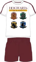 Harry Potter Kurz-Pyjama „Hogwarts Houses“ | weiß/burgunder,110