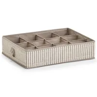 Zeller Aufbewahrungsbox "Stripes", 12 Fächer, Vlies, beige, 44 x 34 x 11 cm