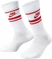 Nike Sportswear Everyday Essential Crew Socks 3-Pack Ponožky White/University Red/University Red L