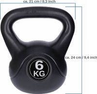 6 Kg Kettlebell, Kugelhantel, Schwunghantel, Kurzhantel mit großem, ergonomischen Griff