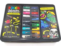 uni-ball POSCA Marker Metalletui Graffiti Acrylstift farbsortiert, 20 St.