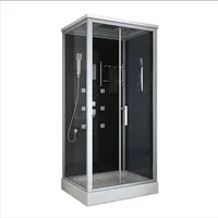 HOME DELUXE - Komplettdusche WAVE L - Schwarz,Maße: 100 x 80 cm - inkl. Radio, Regendusche und komplettem Zubehör I Fertigdusche, Dusche, Duschtempel