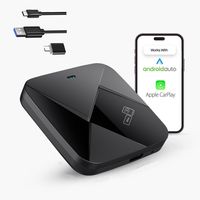 Olvy 2-in-1 Wireless Carplay Adapter für Apple CarPlay & Android Auto, Dongle, Konvertiert Kabelgebunden in Kabellos, Plug and Play, Apple & Android