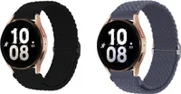 INF Gewebtes Uhrenarmband aus Nylon – 2er-Pack Schwarz+Grau