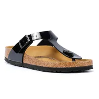 Birkenstock Gizeh Birko-Flor Dámske lakované sandále Black