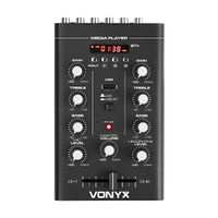 Vonyx STM500BT 2-Kanal DJ-Mixer - Bluetooth-Funktion , MP3-Player , USB-Port , Mikrofon-Eingang , Kopfhörer-Anschluss , 2-Band Equalizer , LCD-Display , schwarz