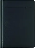 Buchkalender Balacron schwarz 2025 - Büro-Kalender A5 - Cheftimer - 1 Tag 1 Seite - 416 Seiten - Balacron-Einband - Zettler