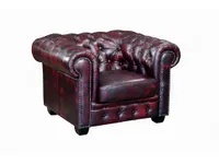 Chesterfield Ledersessel - Büffelleder - Rotbraun - BRENTON