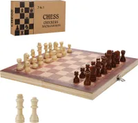 Jiubiaz Šachové stolové hry Skladacia doska DESIGN Krásny šach Backgammon 29x29CM