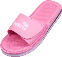 Kubota Badelatschen mit Klettverschluss Pantoletten Hausschuhe Damen "Velcro" Puderrosa, 38