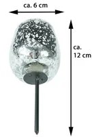4x Teelichthalter zum Stecken silber Teelichtgläser Kerzenhalter Kerzenpicks für Adventskranz Glas Weihnachten  6cm
