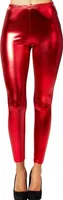 Metallic-Leggings - rot, M