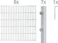 Alberts Doppelstabmatten Zaun, Höhe 140 cm, Länge 12 m, Zaun-Komplettset zum Einbetonieren, feuerverzinkt, Pfosten 60x40 mm